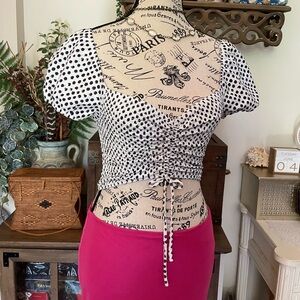 youth polkadot crop top